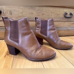 Madewell Regan Brown Leather Booties size 8.5